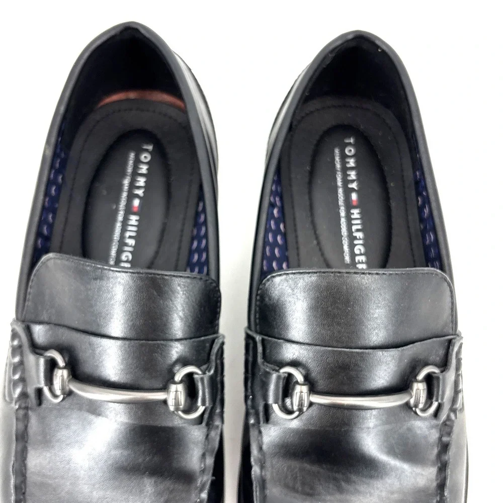 Tommy Hilfiger Jackal Men's‎ 11 Black Faux Leather Moc Toe Loafer Shoe